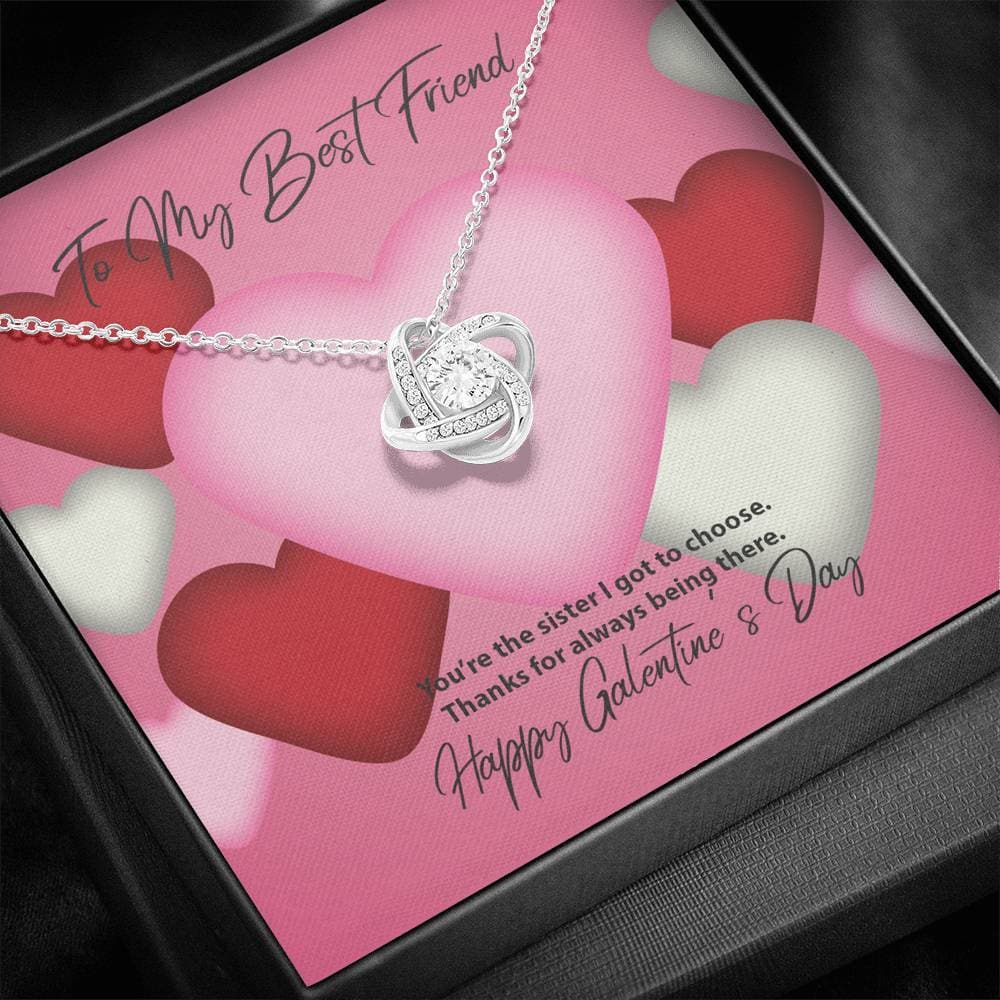 To My Best Friend Galentine's Day Love Knot Necklace To My Best Friend Galentine's Day Love Knot Necklace