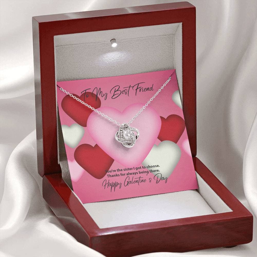 To My Best Friend Galentine's Day Love Knot Necklace To My Best Friend Galentine's Day Love Knot Necklace
