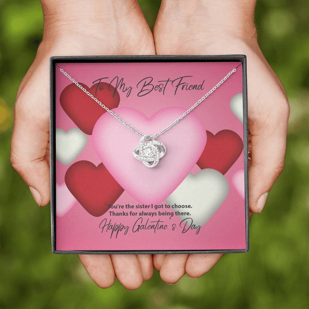 To My Best Friend Galentine's Day Love Knot Necklace To My Best Friend Galentine's Day Love Knot Necklace