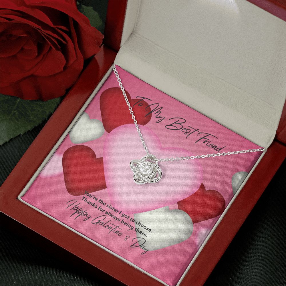 To My Best Friend Galentine's Day Love Knot Necklace To My Best Friend Galentine's Day Love Knot Necklace