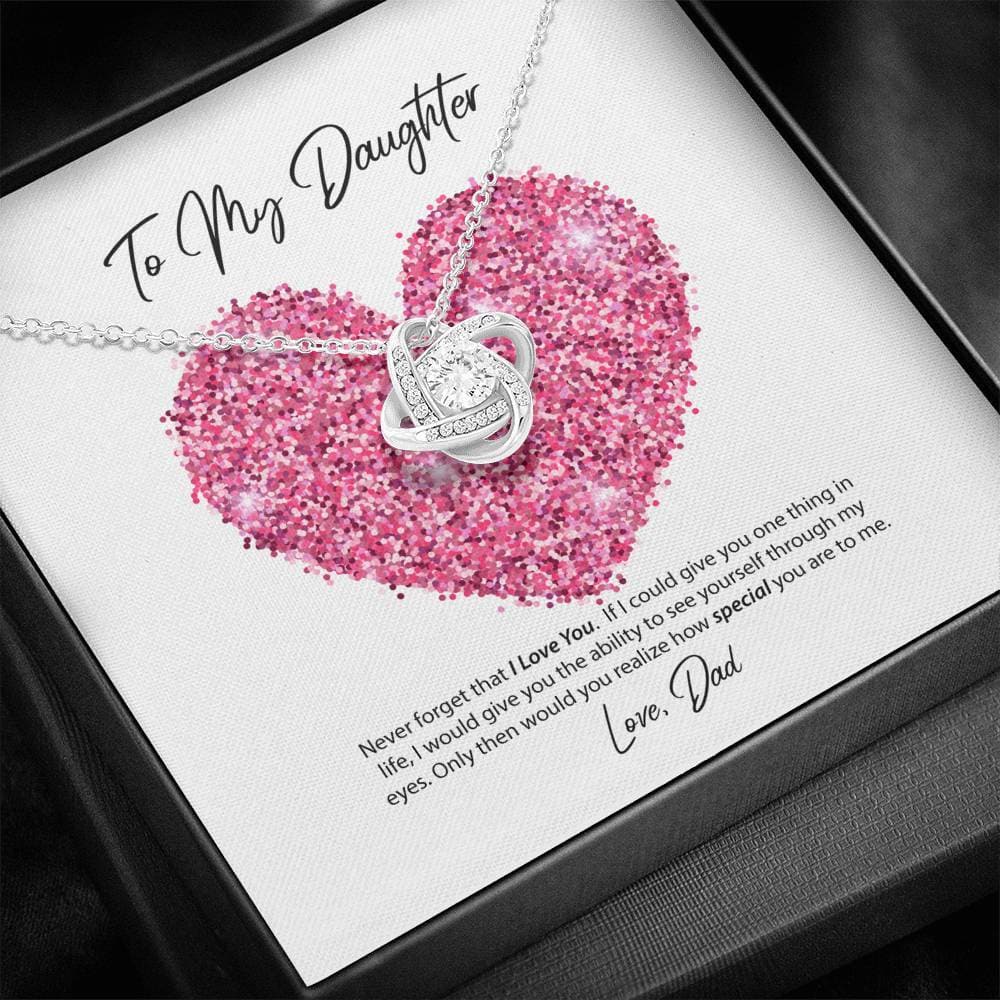To My Daughter From Dad Love Knot Necklace To My Daughter From Dad Love Knot Necklace