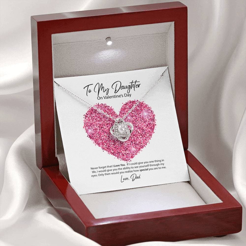 To My Daughter from Dad Valentine's Day Love Knot Necklace To My Daughter from Dad Valentine's Day Love Knot Necklace