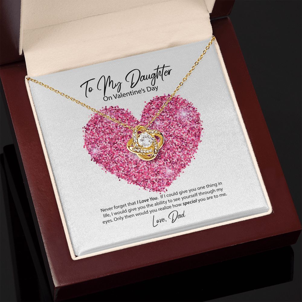 To My Daughter from Dad Valentine's Day Love Knot Necklace To My Daughter from Dad Valentine's Day Love Knot Necklace