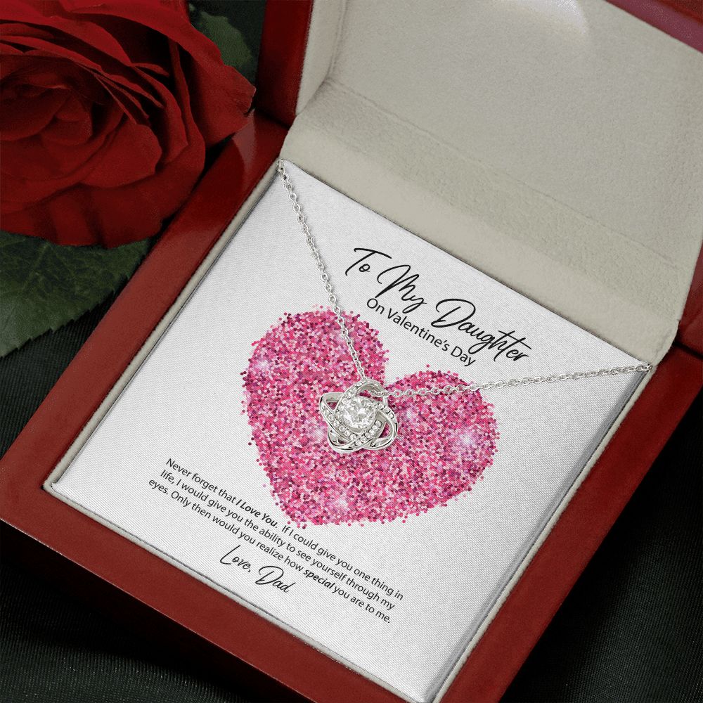 To My Daughter from Dad Valentine's Day Love Knot Necklace To My Daughter from Dad Valentine's Day Love Knot Necklace