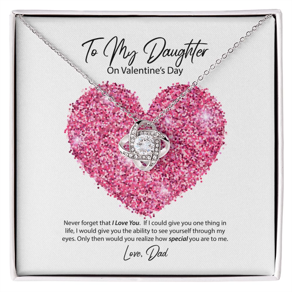 To My Daughter from Dad Valentine's Day Love Knot Necklace To My Daughter from Dad Valentine's Day Love Knot Necklace