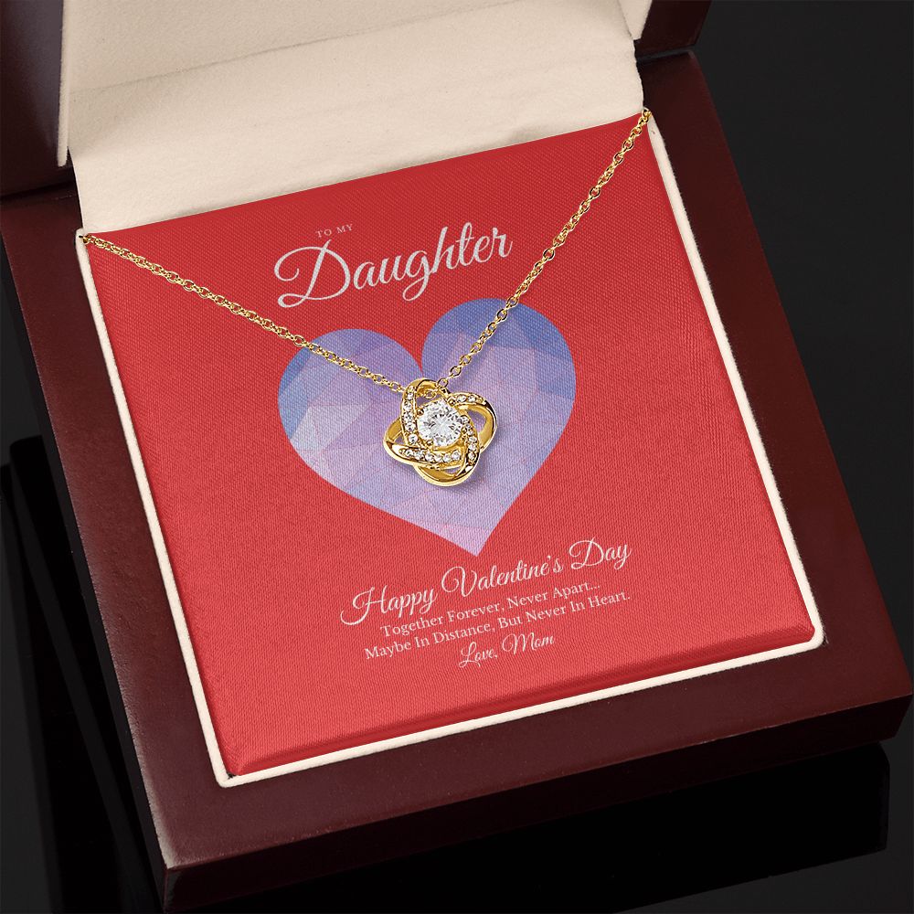 To My Daughter from Mom Valentine's Day Love Knot Necklace To My Daughter from Mom Valentine's Day Love Knot Necklace