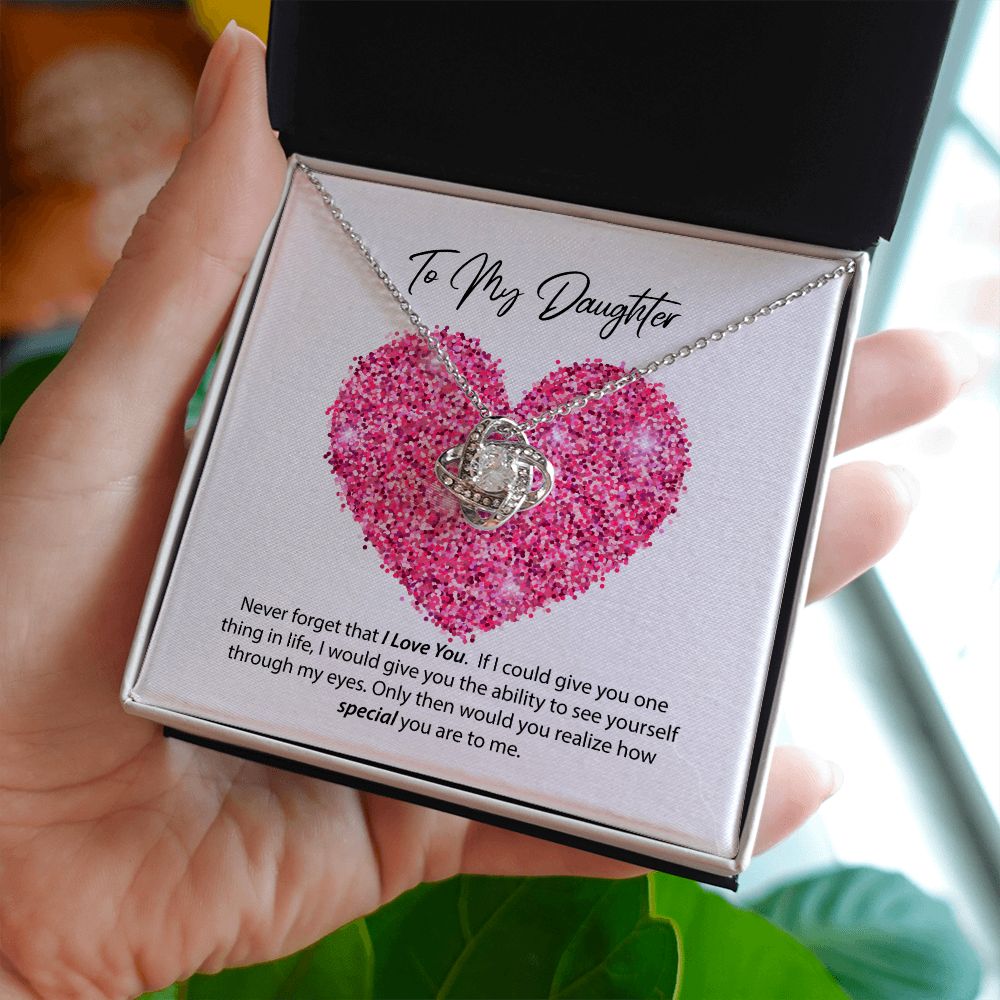 To My Daughter I Love You Love Knot Necklace To My Daughter I Love You Love Knot Necklace