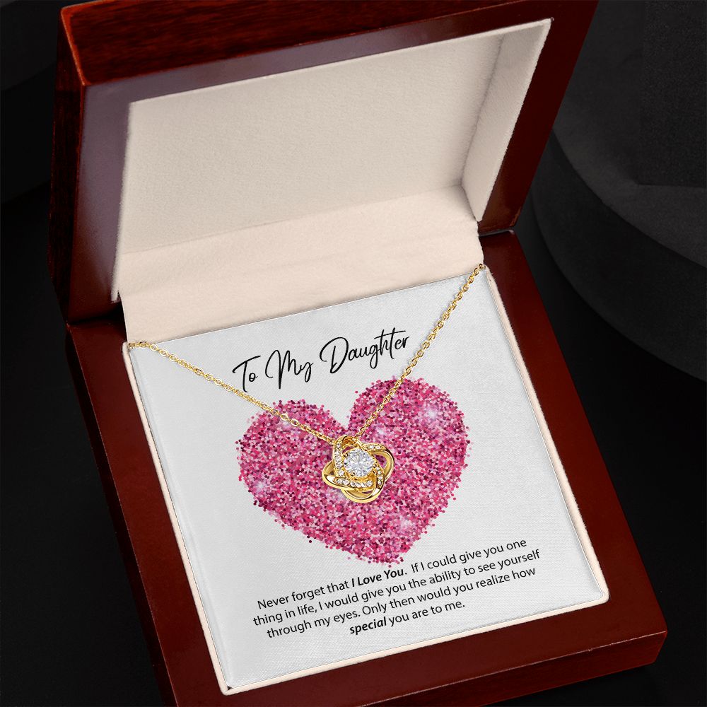 To My Daughter I Love You Love Knot Necklace To My Daughter I Love You Love Knot Necklace