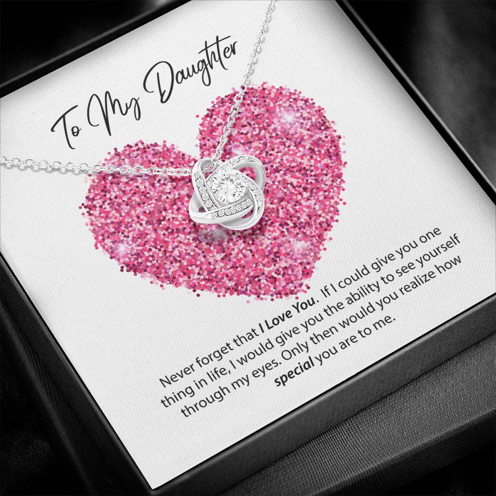 To My Daughter I Love You Love Knot Necklace To My Daughter I Love You Love Knot Necklace
