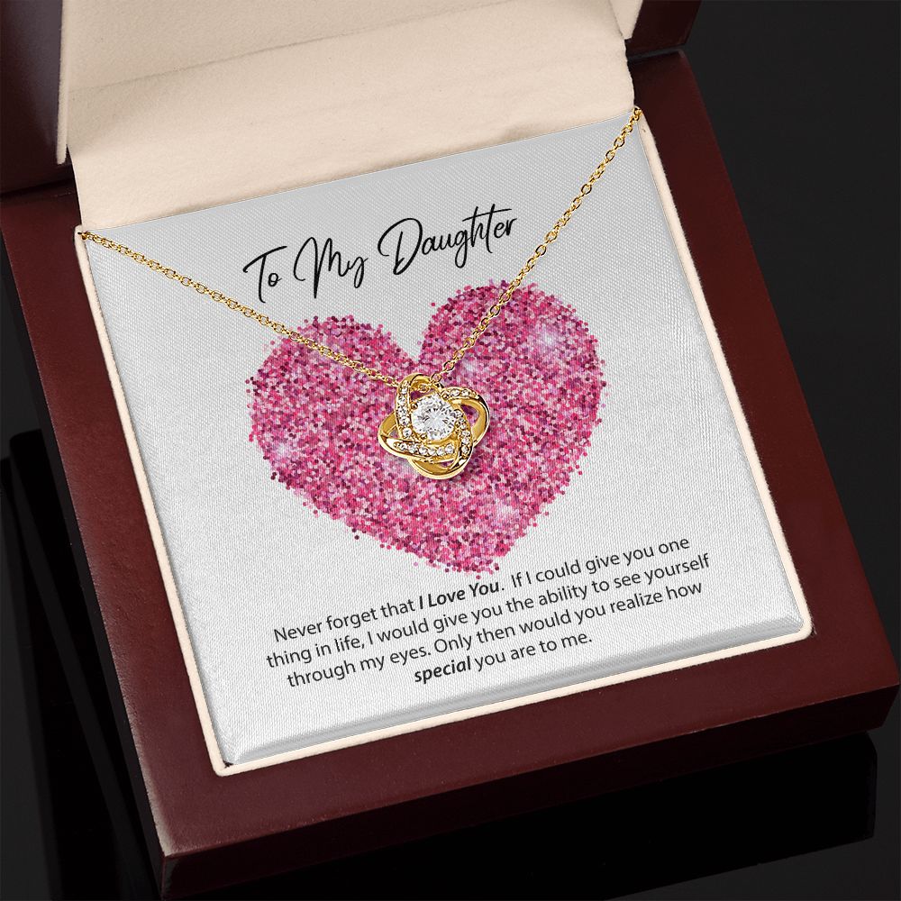 To My Daughter I Love You Love Knot Necklace To My Daughter I Love You Love Knot Necklace