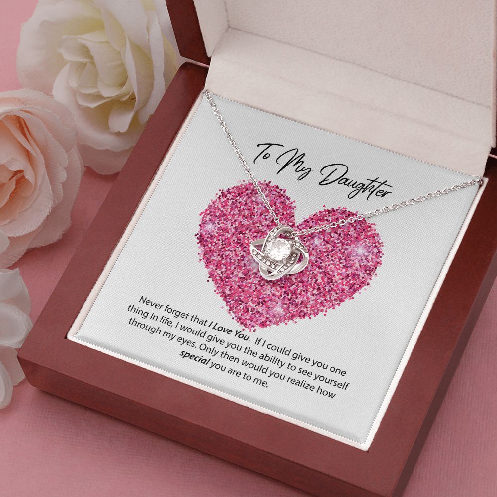 To My Daughter I Love You Love Knot Necklace To My Daughter I Love You Love Knot Necklace