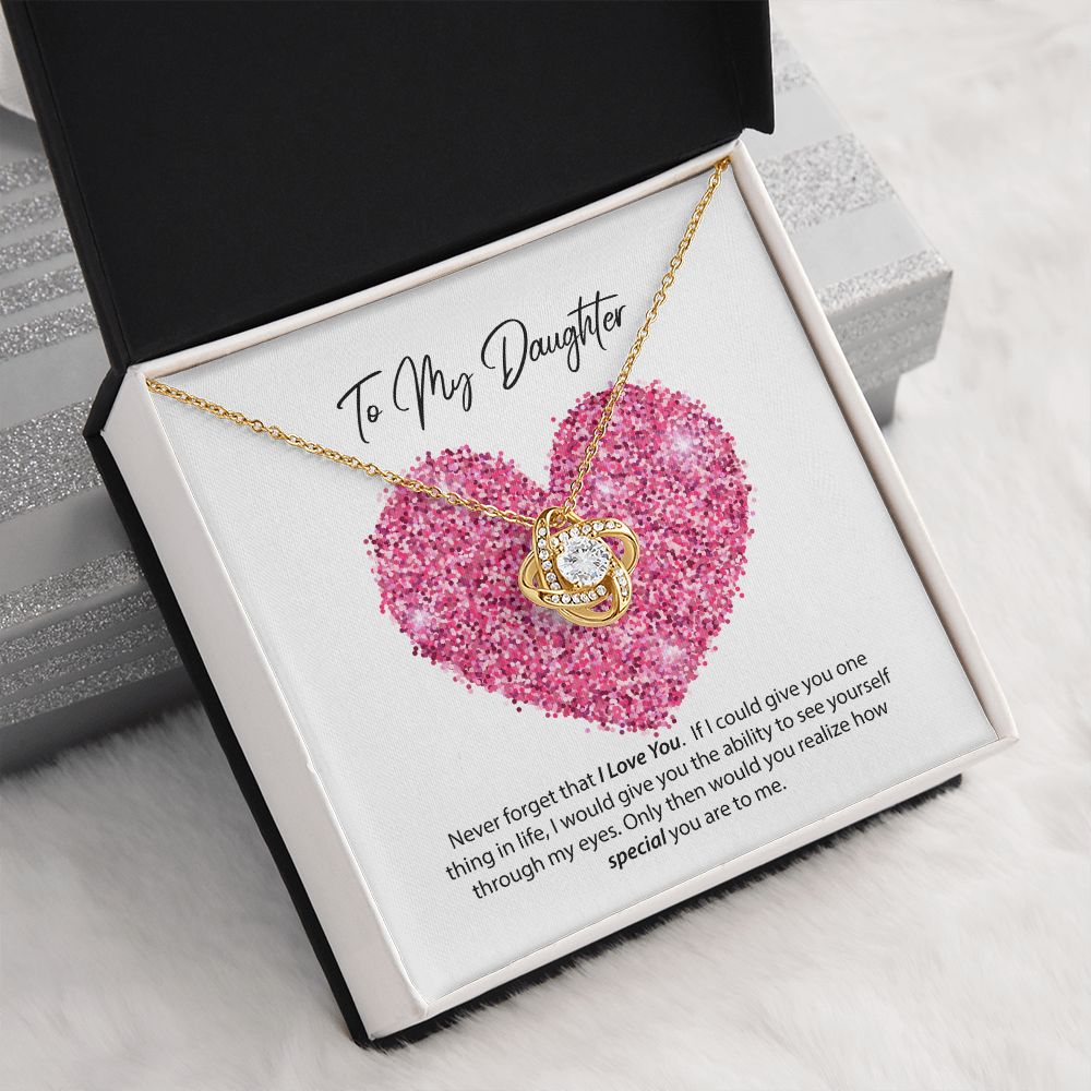 To My Daughter I Love You Love Knot Necklace To My Daughter I Love You Love Knot Necklace