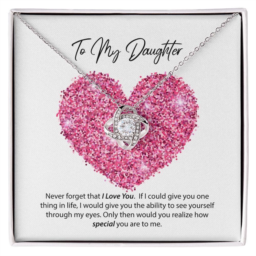 To My Daughter I Love You Love Knot Necklace To My Daughter I Love You Love Knot Necklace