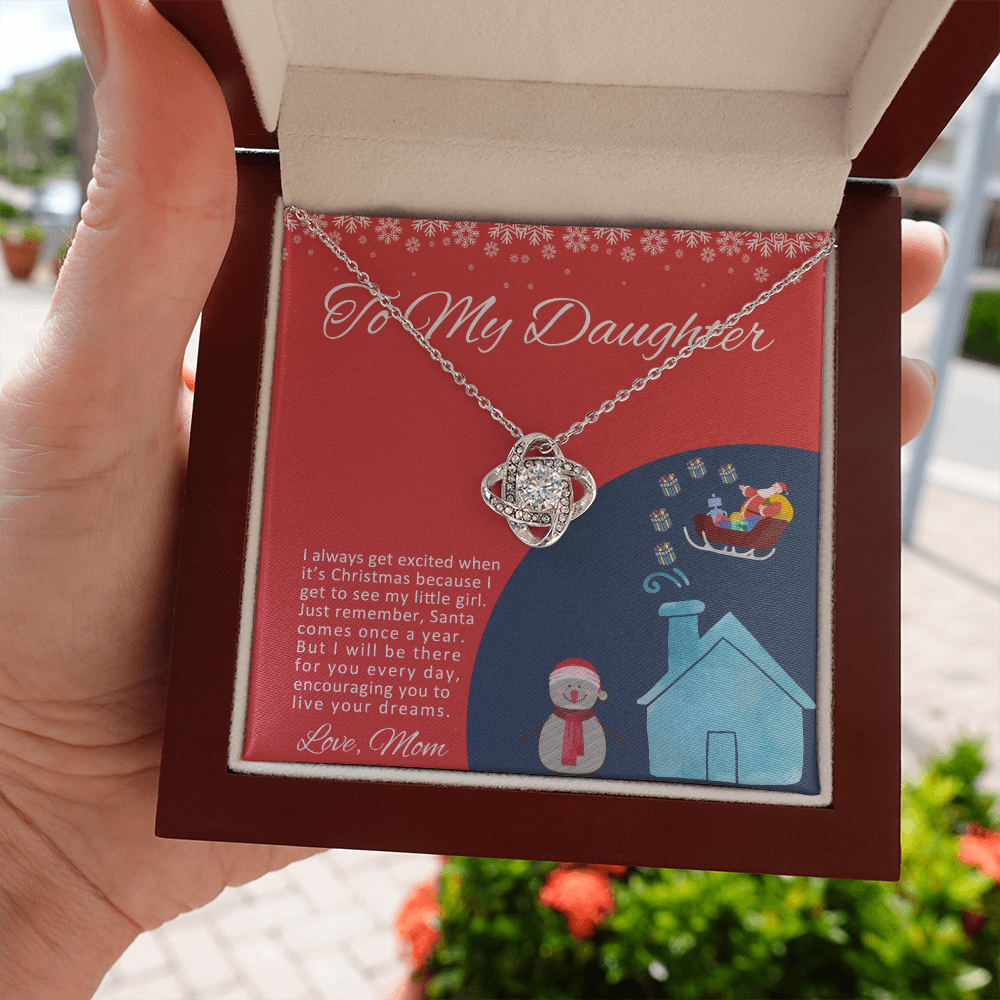 To My Daughter I Will Be There For You Christmas Love Knot Necklace To My Daughter I Will Be There For You Christmas Love Knot Necklace