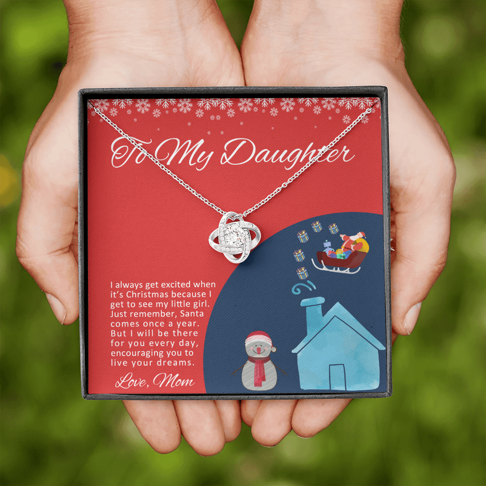 To My Daughter I Will Be There For You Christmas Love Knot Necklace To My Daughter I Will Be There For You Christmas Love Knot Necklace