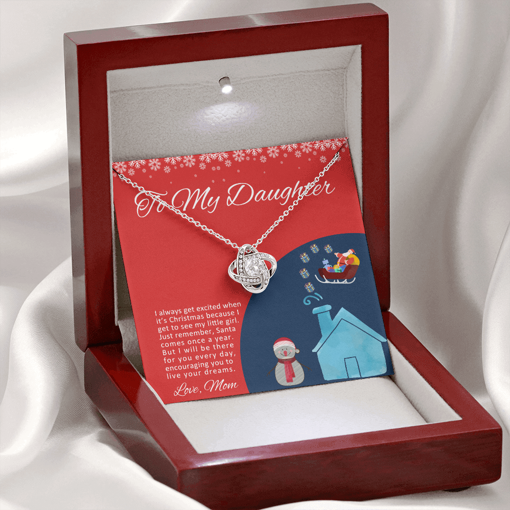 To My Daughter I Will Be There For You Christmas Love Knot Necklace To My Daughter I Will Be There For You Christmas Love Knot Necklace