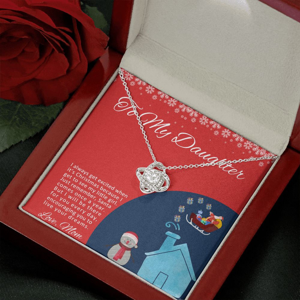 To My Daughter I Will Be There For You Christmas Love Knot Necklace To My Daughter I Will Be There For You Christmas Love Knot Necklace