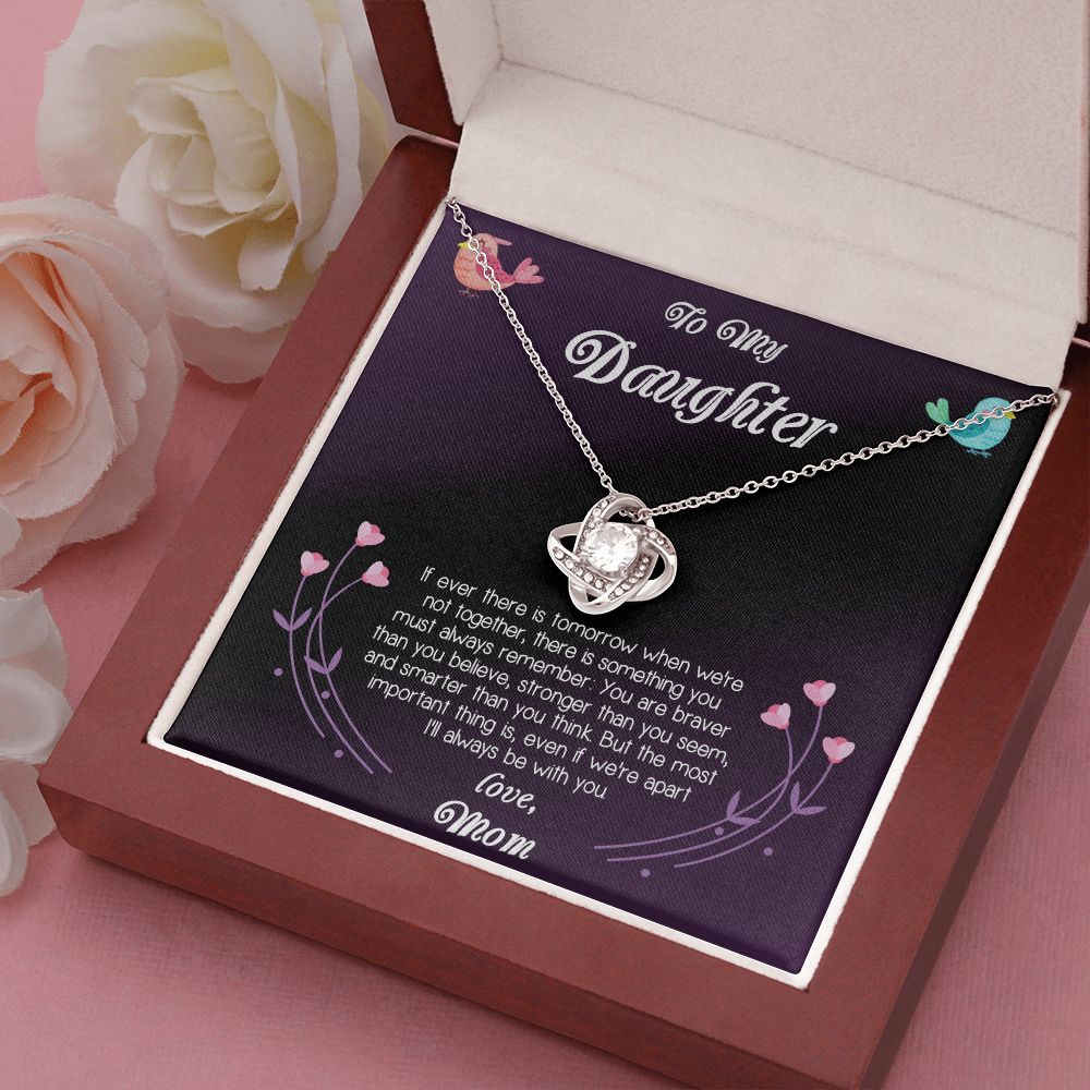 To My Daughter Love Mom Love Knot Necklace To My Daughter Love Mom Love Knot Necklace