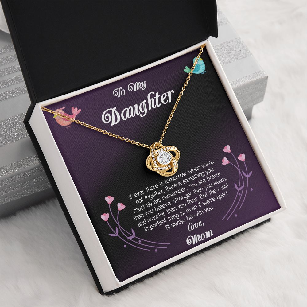 To My Daughter Love Mom Love Knot Necklace To My Daughter Love Mom Love Knot Necklace