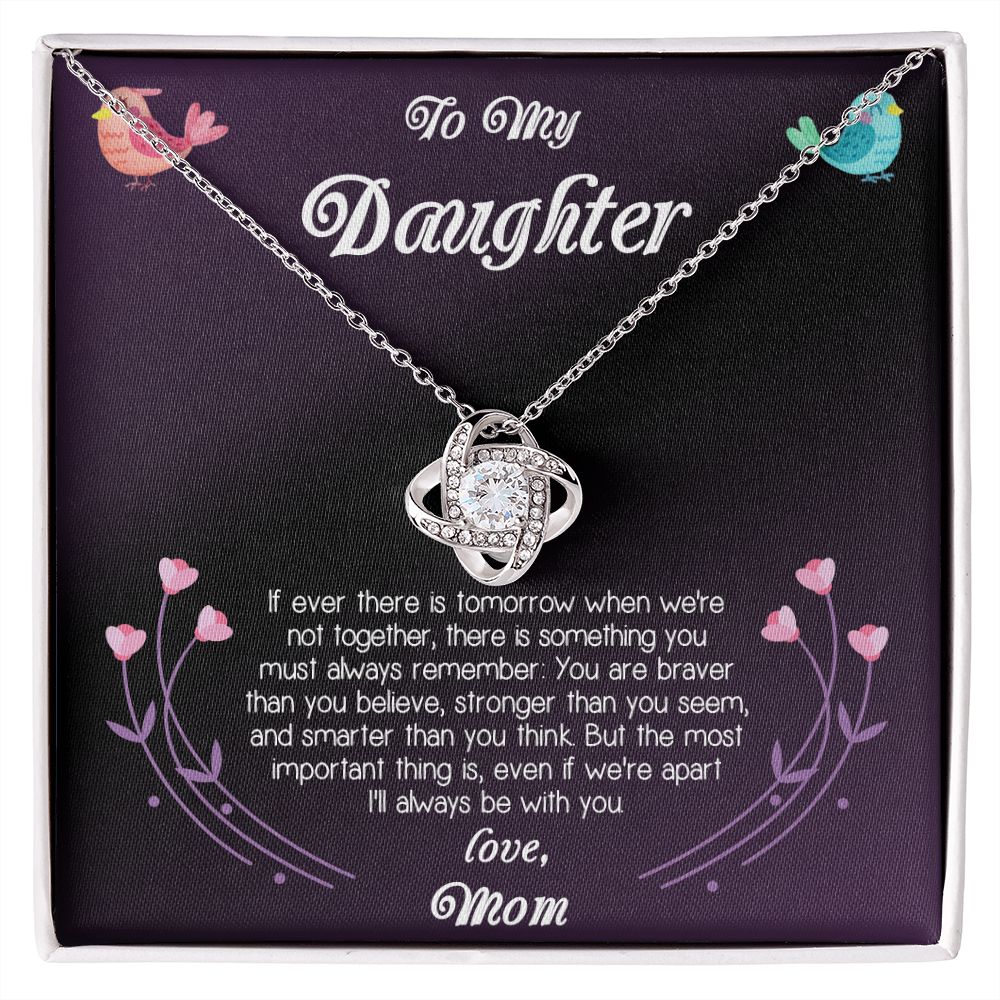 To My Daughter Love Mom Love Knot Necklace To My Daughter Love Mom Love Knot Necklace