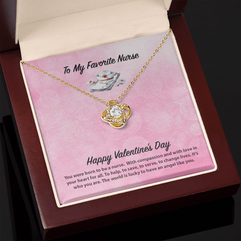 To My Favorite Nurse Valentine's Day Love Knot Necklace To My Favorite Nurse Valentine's Day Love Knot Necklace
