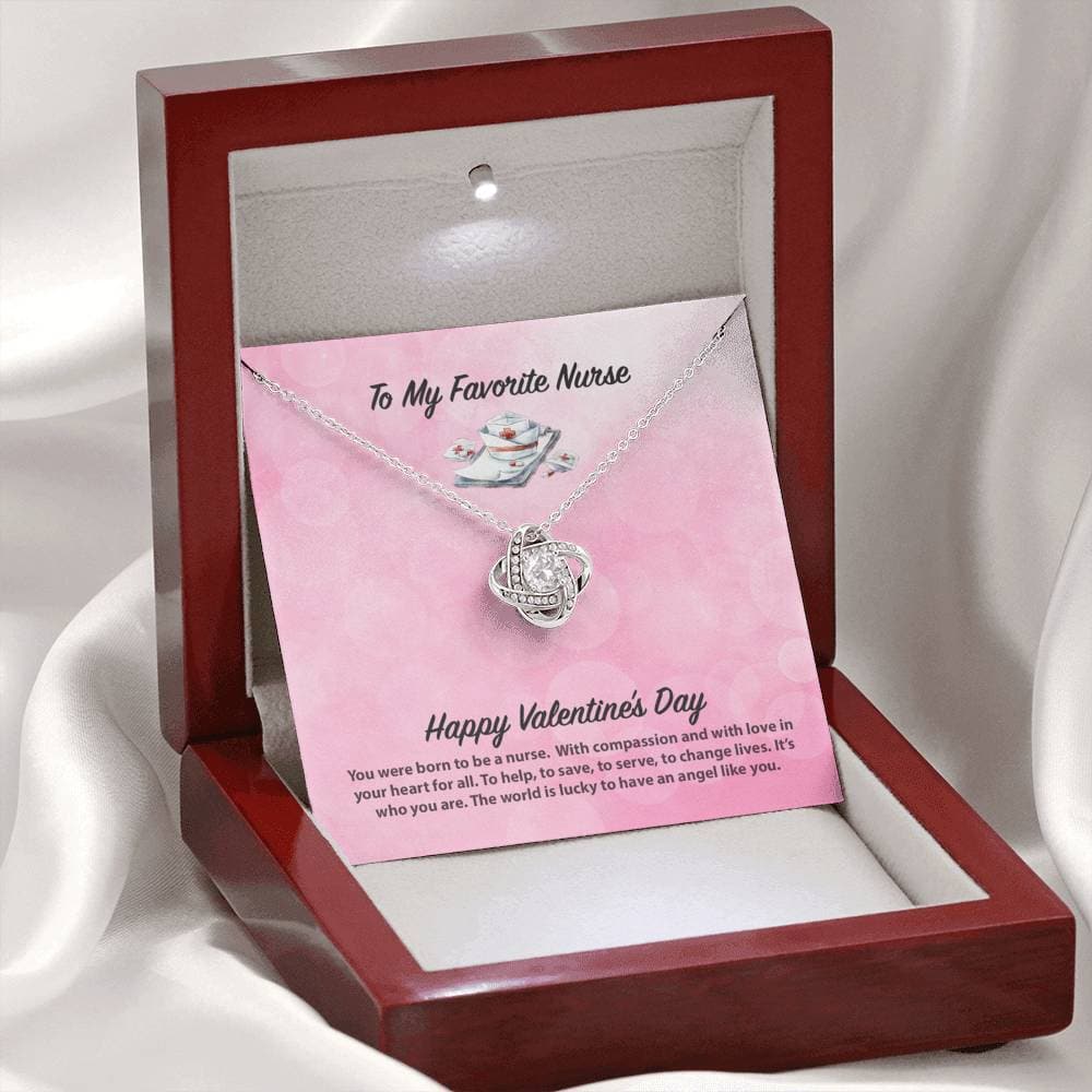 To My Favorite Nurse Valentine's Day Love Knot Necklace To My Favorite Nurse Valentine's Day Love Knot Necklace