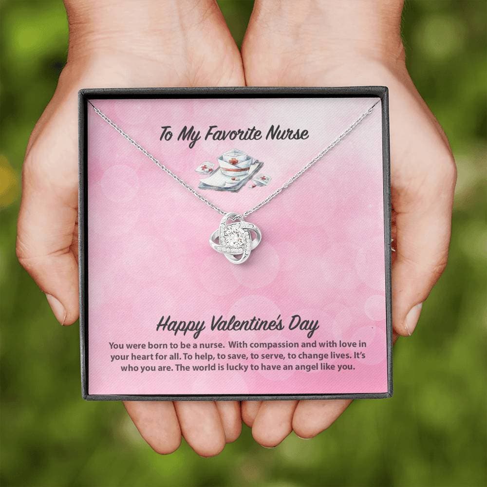 To My Favorite Nurse Valentine's Day Love Knot Necklace To My Favorite Nurse Valentine's Day Love Knot Necklace