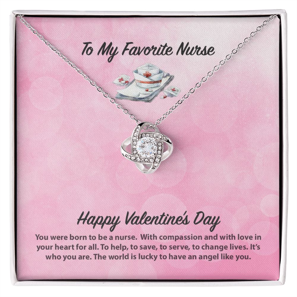 To My Favorite Nurse Valentine's Day Love Knot Necklace To My Favorite Nurse Valentine's Day Love Knot Necklace