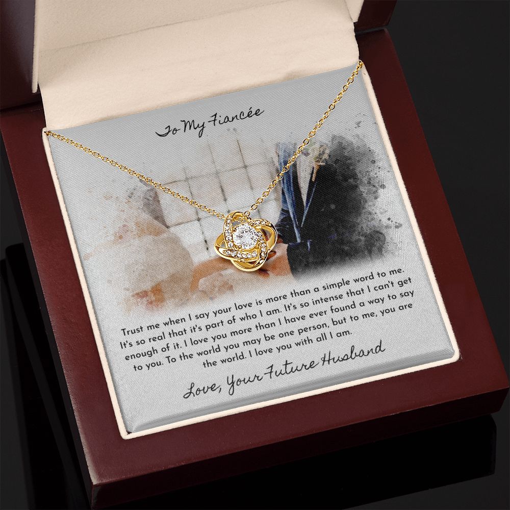 To My Fiancee Love Your Future Husband Love Knot Necklace To My Fiancee Love Your Future Husband Love Knot Necklace