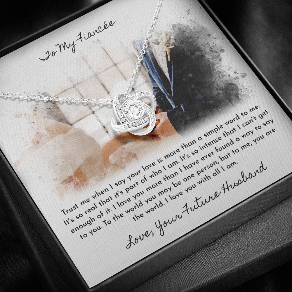 To My Fiancee Love Your Future Husband Love Knot Necklace To My Fiancee Love Your Future Husband Love Knot Necklace