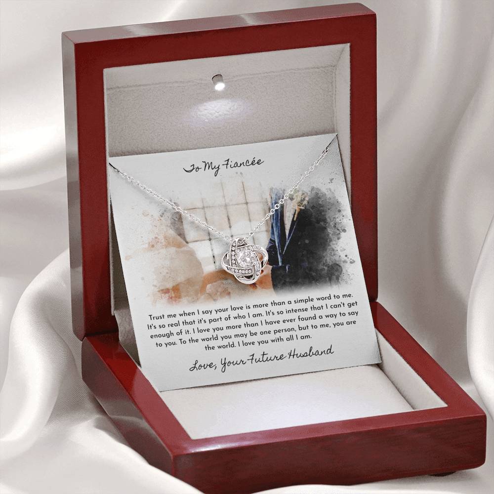 To My Fiancee Love Your Future Husband Love Knot Necklace To My Fiancee Love Your Future Husband Love Knot Necklace