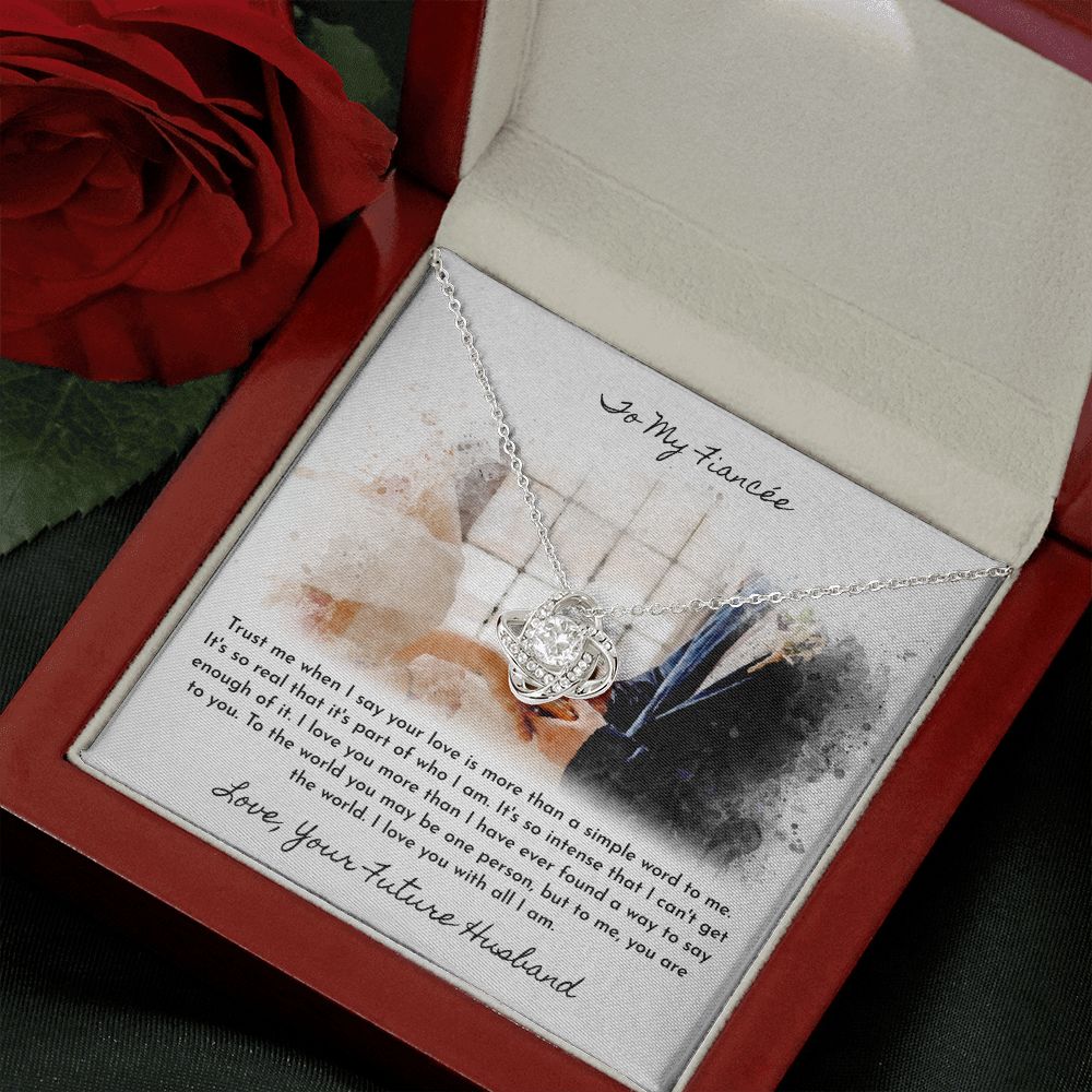 To My Fiancee Love Your Future Husband Love Knot Necklace To My Fiancee Love Your Future Husband Love Knot Necklace