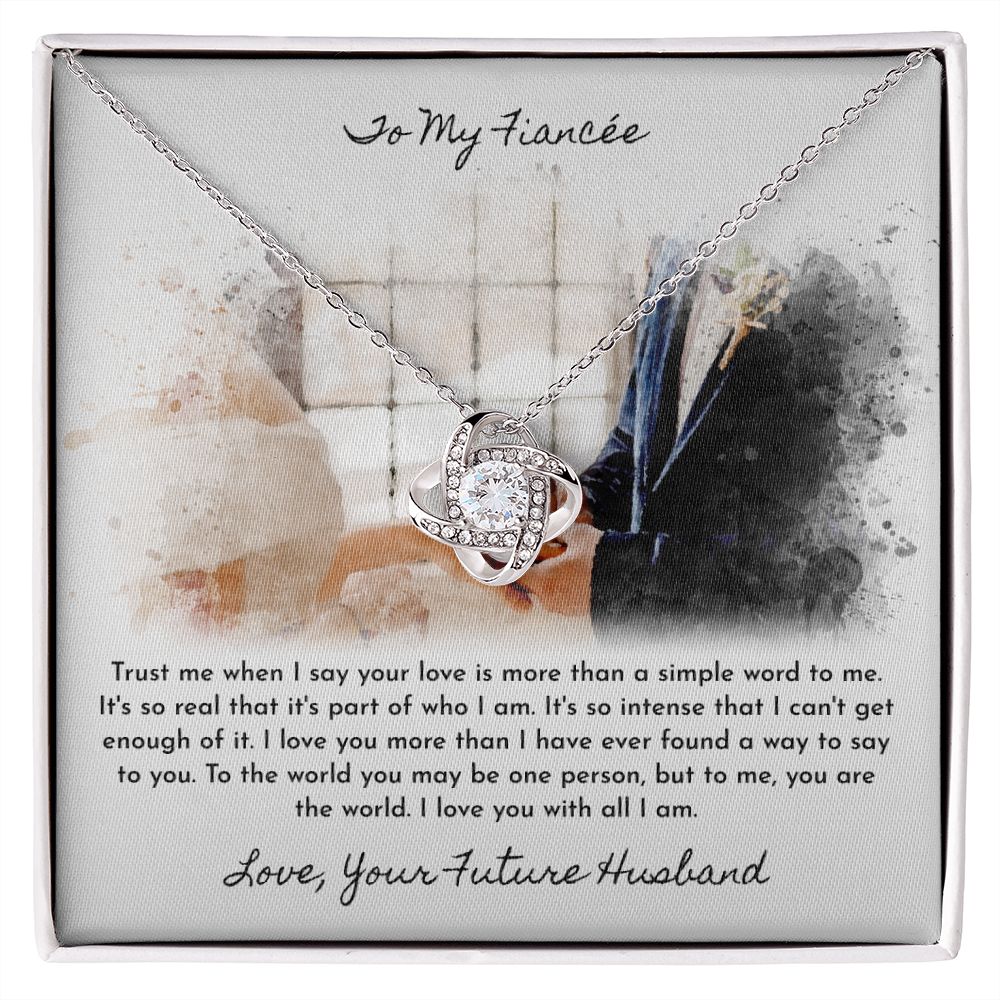 To My Fiancee Love Your Future Husband Love Knot Necklace To My Fiancee Love Your Future Husband Love Knot Necklace