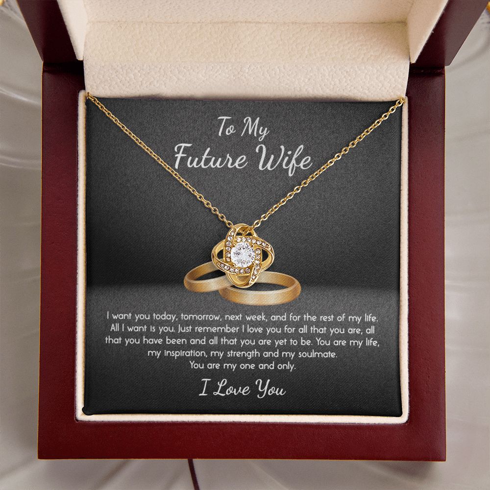 To My Future Wife My One and Only Love Knot Necklace To My Future Wife My One and Only Love Knot Necklace