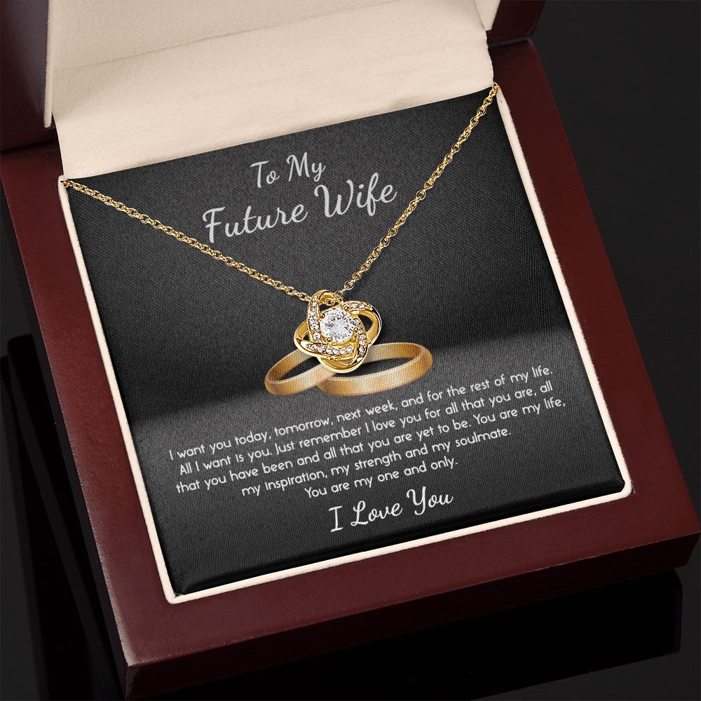 To My Future Wife My One and Only Love Knot Necklace To My Future Wife My One and Only Love Knot Necklace