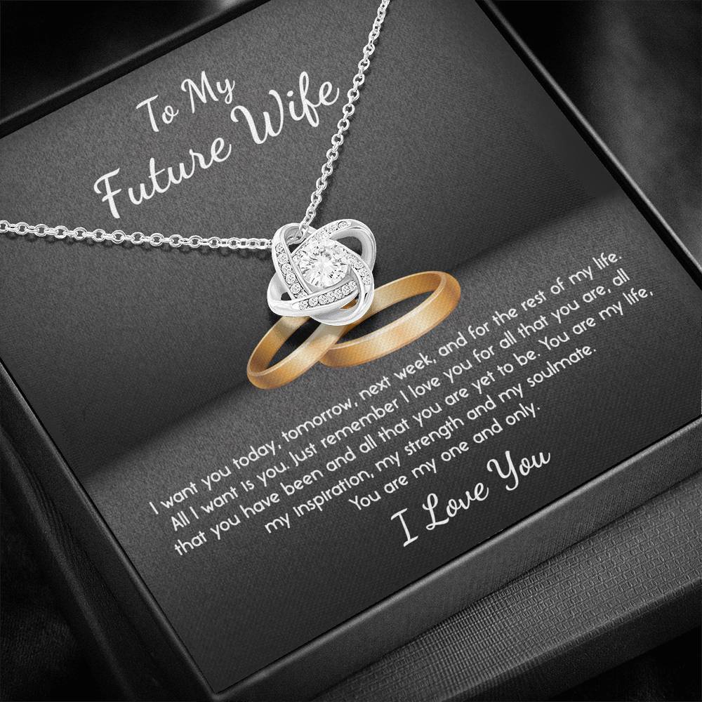 To My Future Wife My One and Only Love Knot Necklace To My Future Wife My One and Only Love Knot Necklace