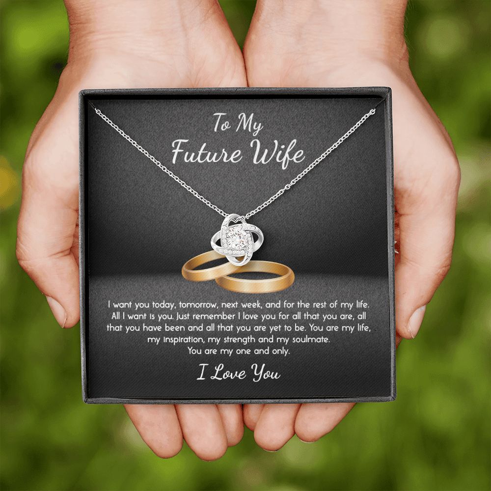 To My Future Wife My One and Only Love Knot Necklace To My Future Wife My One and Only Love Knot Necklace