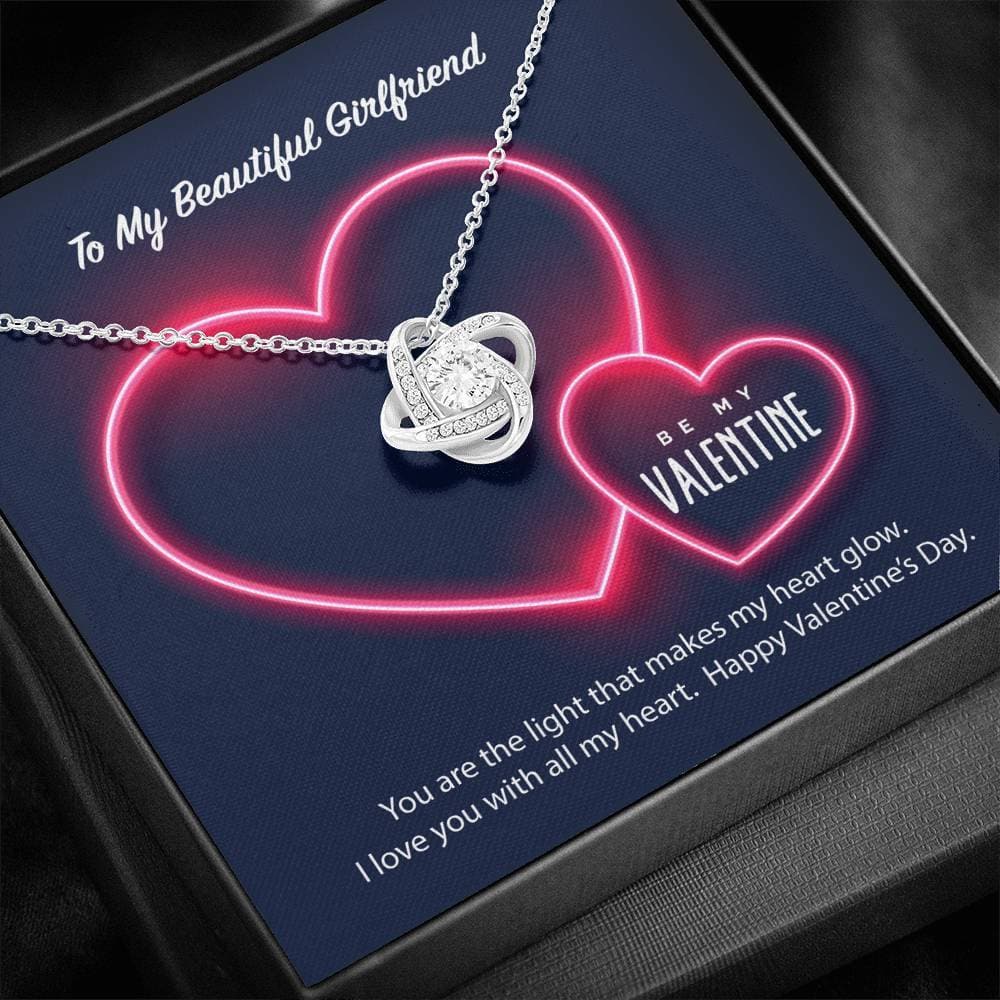 To My Girlfriend Be My Valentine Love Knot Necklace To My Girlfriend Be My Valentine Love Knot Necklace