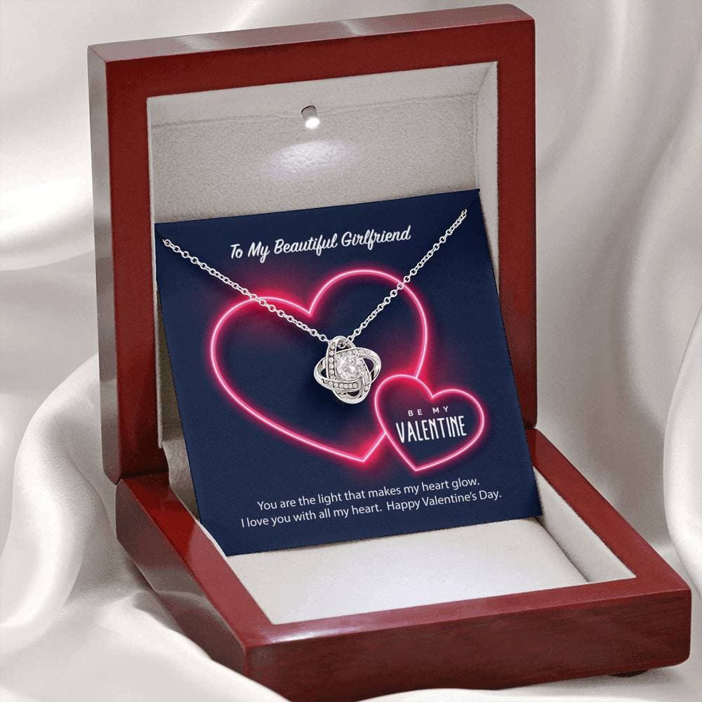 To My Girlfriend Be My Valentine Love Knot Necklace To My Girlfriend Be My Valentine Love Knot Necklace