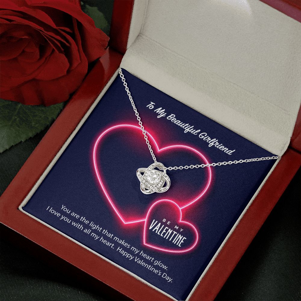 To My Girlfriend Be My Valentine Love Knot Necklace To My Girlfriend Be My Valentine Love Knot Necklace