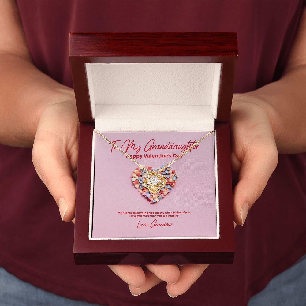 To My Granddaughter from Grandma Valentine's Day Love Knot Necklace To My Granddaughter from Grandma Valentine's Day Love Knot Necklace