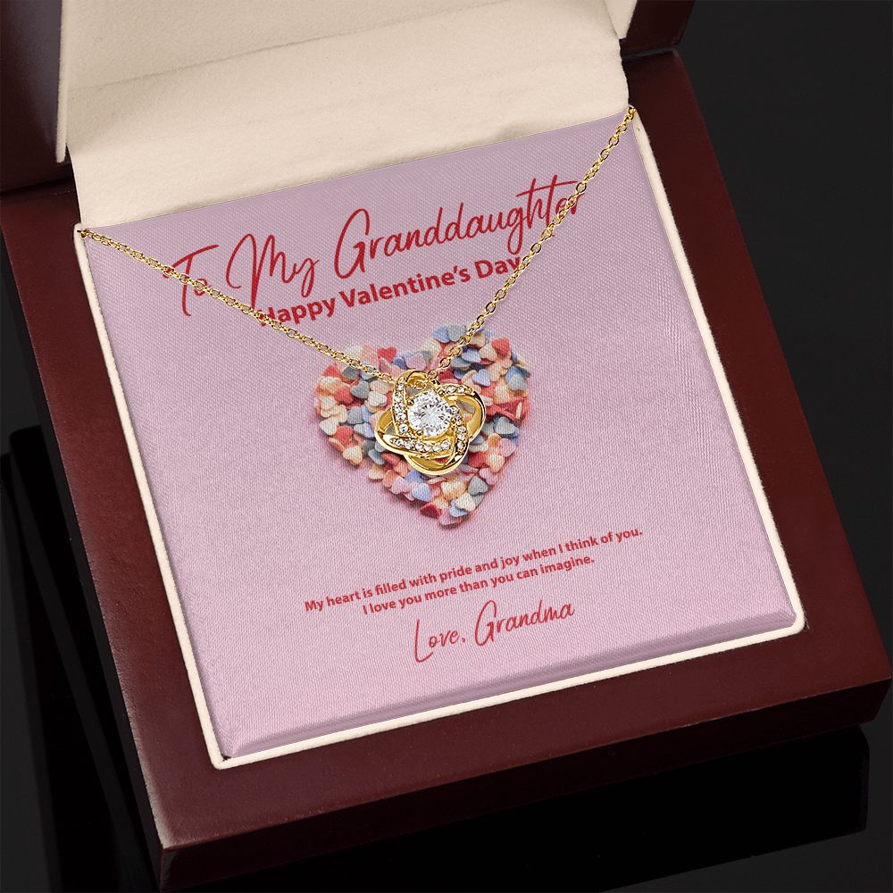 To My Granddaughter from Grandma Valentine's Day Love Knot Necklace To My Granddaughter from Grandma Valentine's Day Love Knot Necklace
