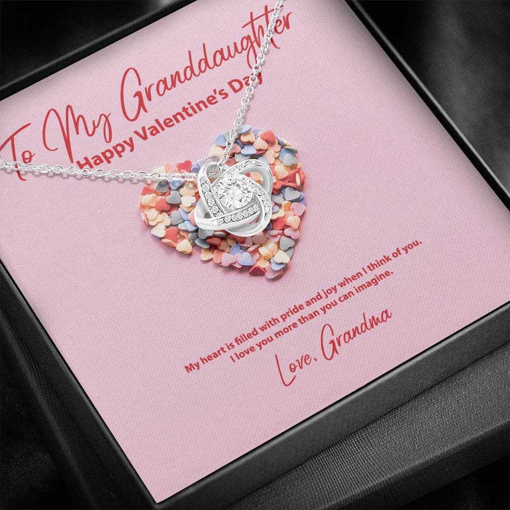 To My Granddaughter from Grandma Valentine's Day Love Knot Necklace To My Granddaughter from Grandma Valentine's Day Love Knot Necklace