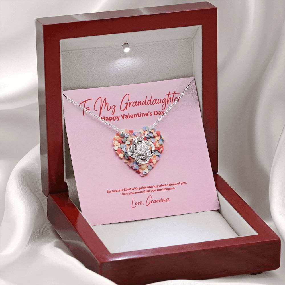 To My Granddaughter from Grandma Valentine's Day Love Knot Necklace To My Granddaughter from Grandma Valentine's Day Love Knot Necklace
