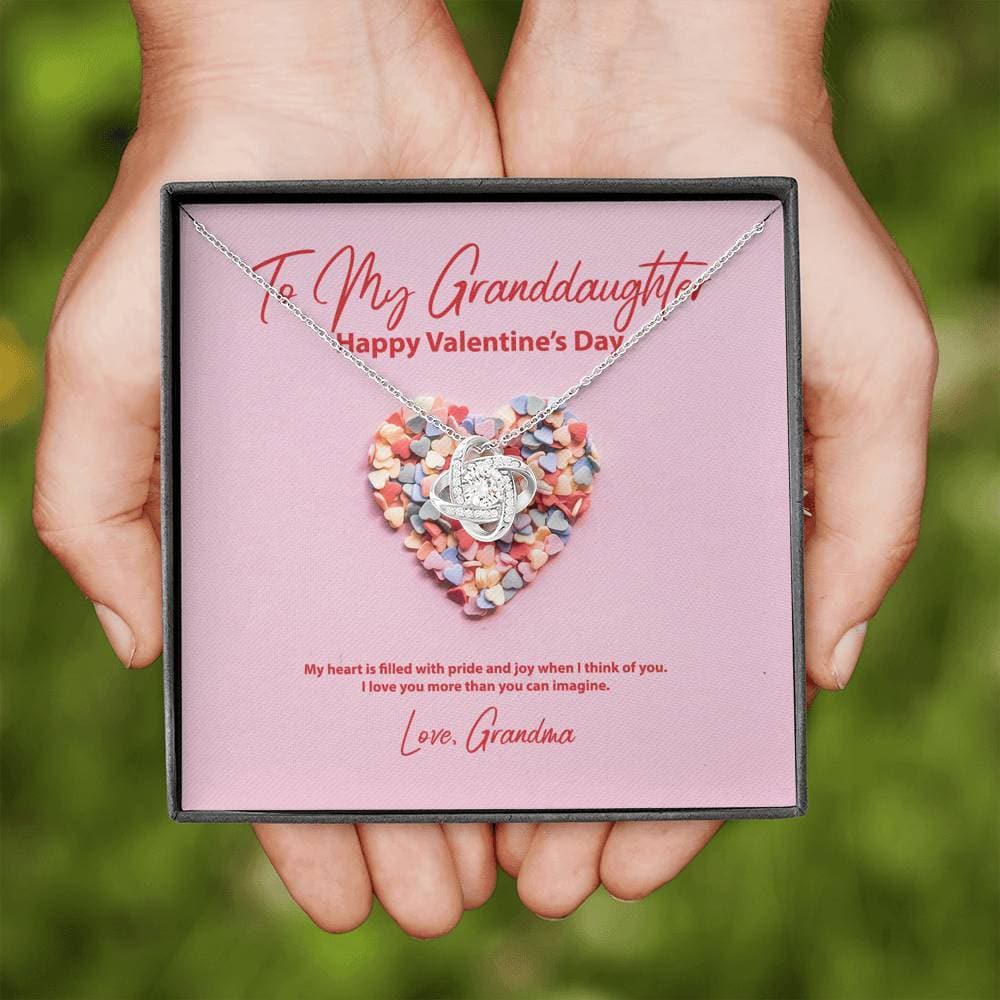 To My Granddaughter from Grandma Valentine's Day Love Knot Necklace To My Granddaughter from Grandma Valentine's Day Love Knot Necklace
