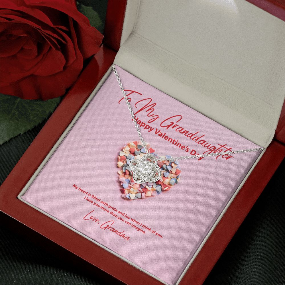 To My Granddaughter from Grandma Valentine's Day Love Knot Necklace To My Granddaughter from Grandma Valentine's Day Love Knot Necklace