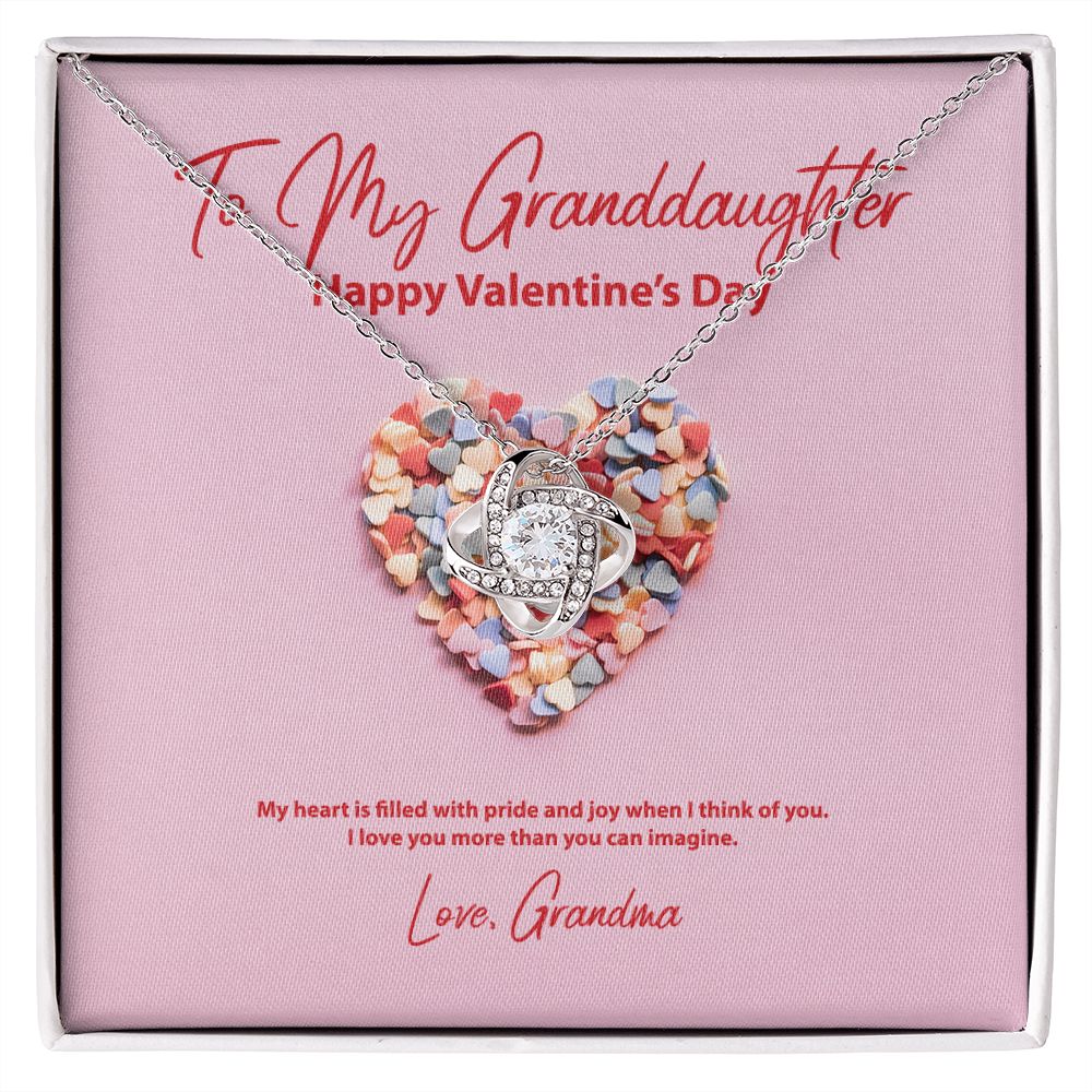 To My Granddaughter from Grandma Valentine's Day Love Knot Necklace To My Granddaughter from Grandma Valentine's Day Love Knot Necklace