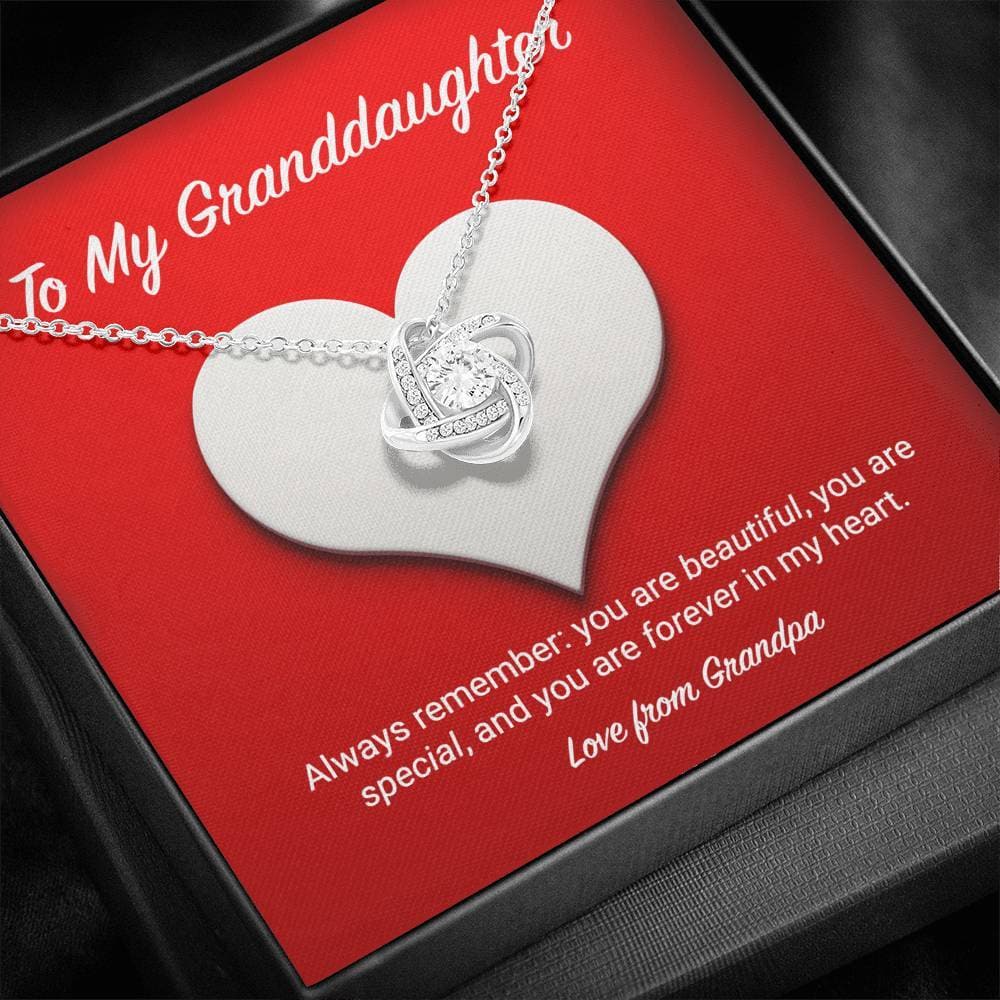 To My Granddaughter from Grandpa Love Knot Necklace To My Granddaughter from Grandpa Love Knot Necklace