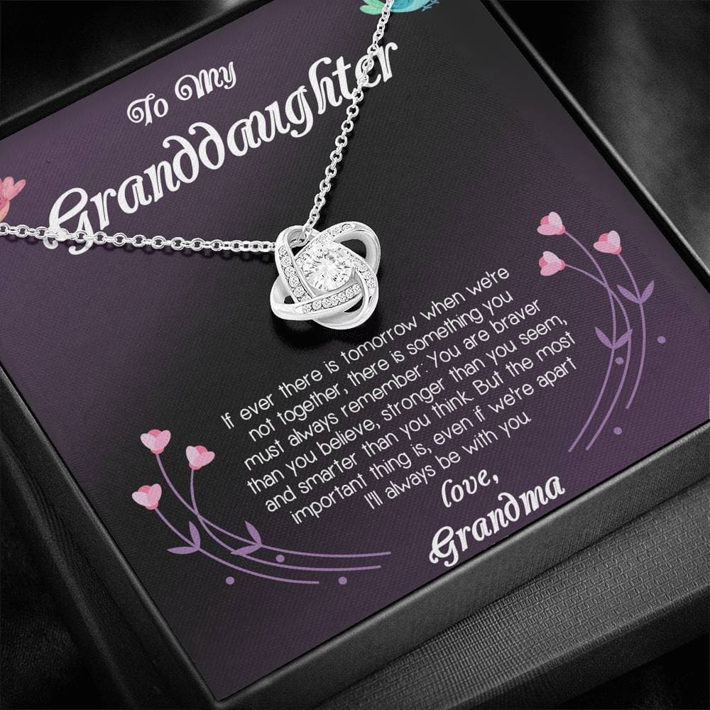 To My Granddaughter Love Grandma Love Knot Necklace To My Granddaughter Love Grandma Love Knot Necklace