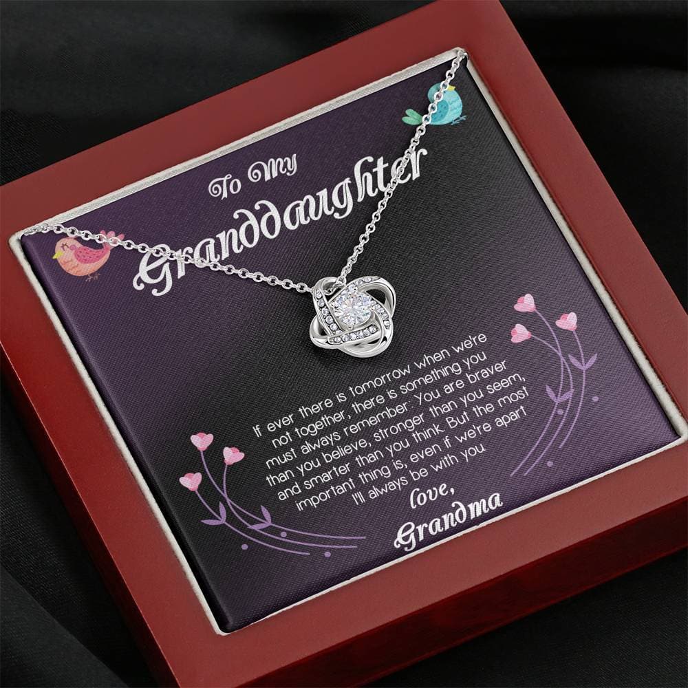 To My Granddaughter Love Grandma Love Knot Necklace To My Granddaughter Love Grandma Love Knot Necklace